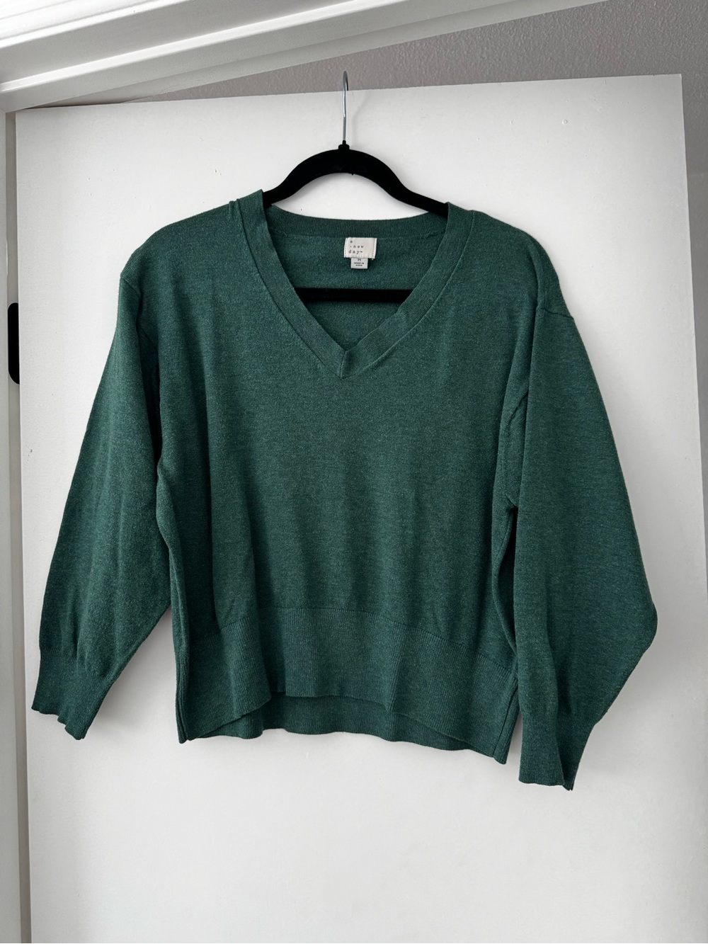 a new day Forest Green V-Neck Women's Sweater